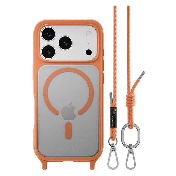 MagSefe対応ストラップ付きケース/コーラル/コーラル