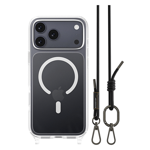 MagSefe対応ストラップ付きケース/トランスパレント/ブラック