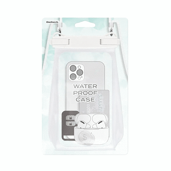 2WAYで使える防水ケース ショルダーストラップ付き/ホワイト