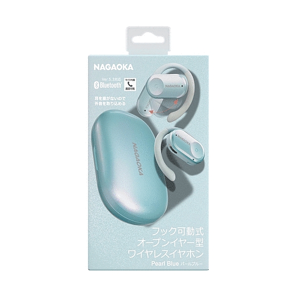 オープンワイヤレスイヤホン パールブルー