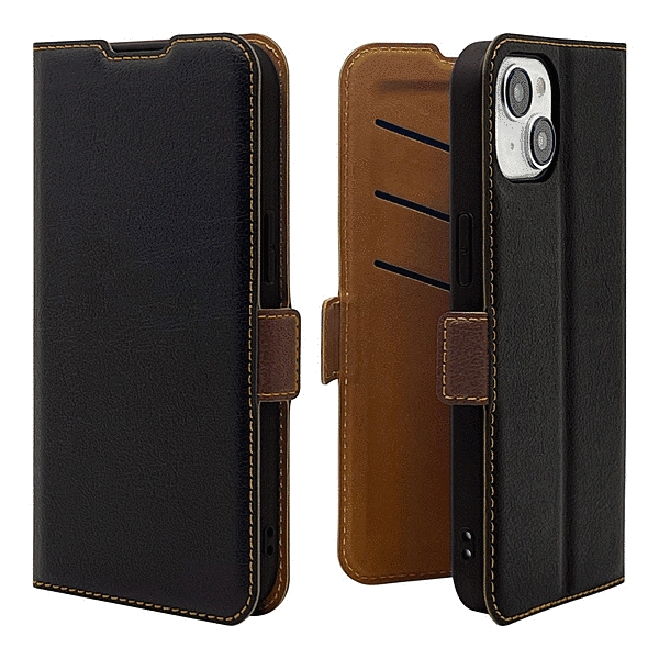 薄型手帳サイドマグネットケース 衝撃吸収 ブラック/ブラウン