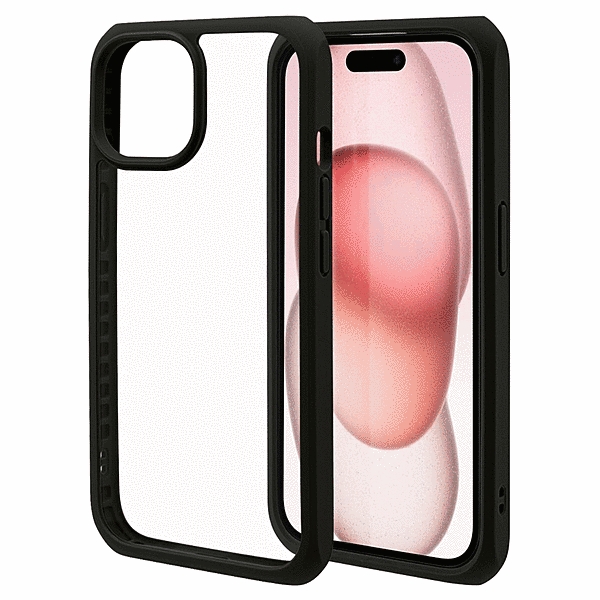 VANILLA PACK AIRSOLID ハイブリッドケース TPU/アクリル 5H 衝撃吸収 ブラック/クリア