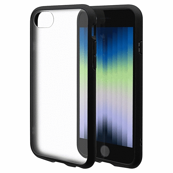 RHINOX ハイブリッドケース TPU/アクリル 2H 衝撃吸収 MIL規格準拠 ブラック/フロストホワイト