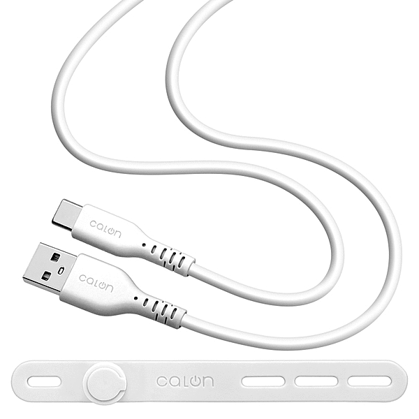 calon USB-A to Type-C 柔らかシリコンケーブル 1.0m ホワイト