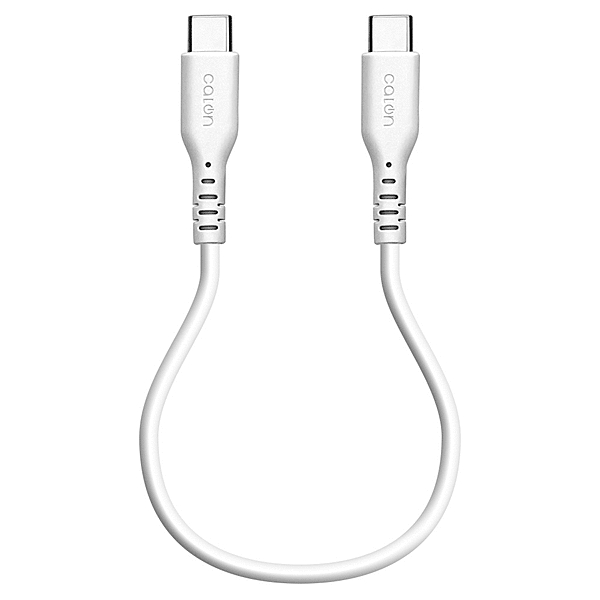 calon Type-C to Type-C 柔らかシリコンケーブル 0.2m ホワイト
