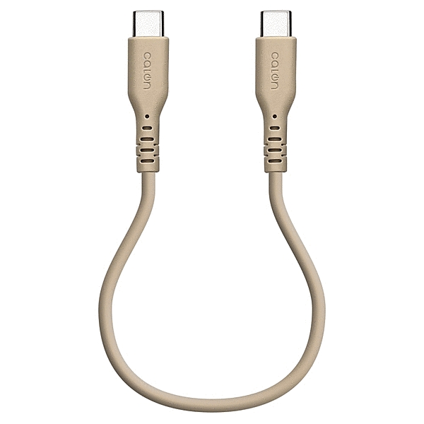 calon Type-C to Type-C 柔らかシリコンケーブル 0.2m トープ