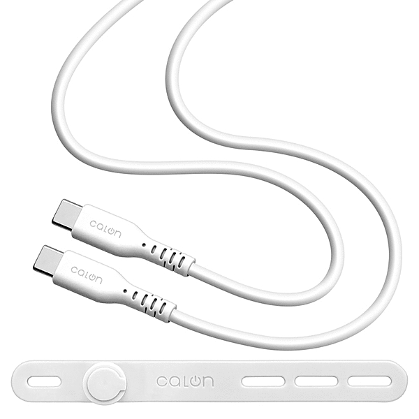 calon Type-C to Type-C 柔らかシリコンケーブル 1.0m ホワイト