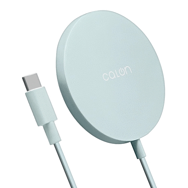 calon ワイヤレスチャージャー 5/7.5/10/15W 1m Type-Cケーブル直付 スモーキーブルー