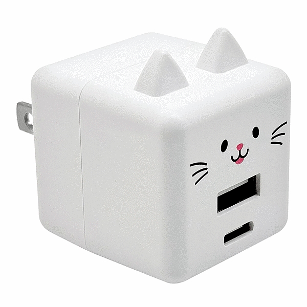 モバにゃー AC充電器Type-C USB-A PD20W もちち