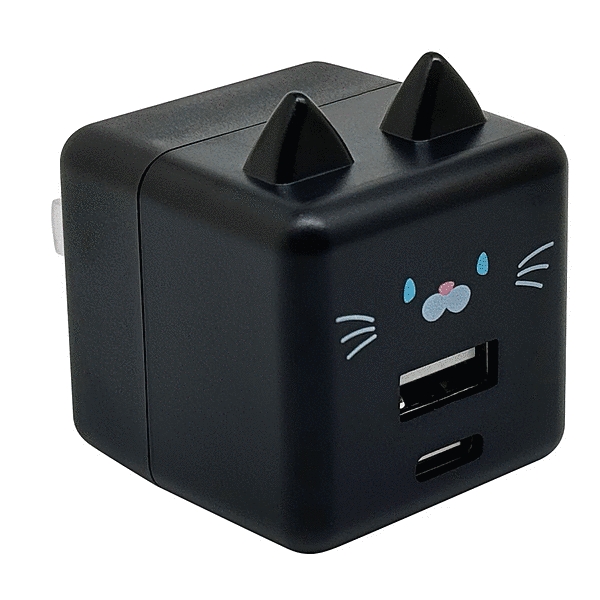 モバにゃー AC充電器Type-C USB-A PD20W まめ