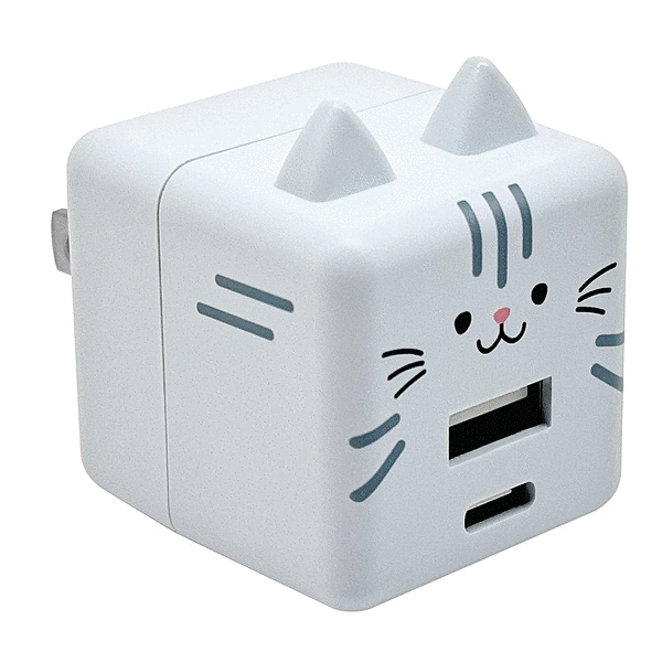 モバにゃー AC充電器Type-C USB-A PD20W りん