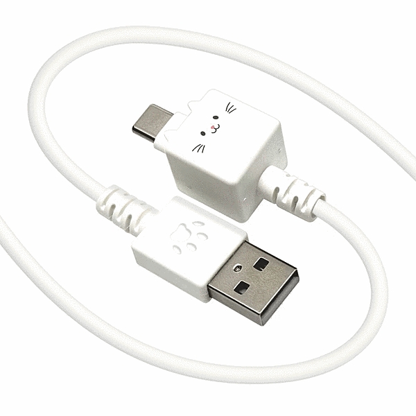 モバにゃー もちもちケーブル USB-A to Type-C 1m もちち