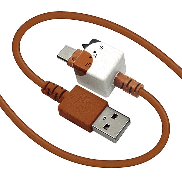 モバにゃー もちもちケーブル USB-A to Type-C 1m ミッケ