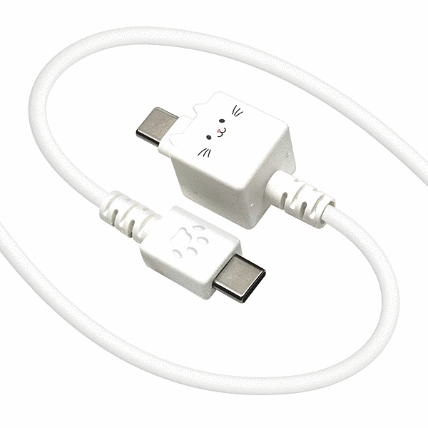 モバにゃー もちもちケーブル Type-C to Type-C 1m もちち