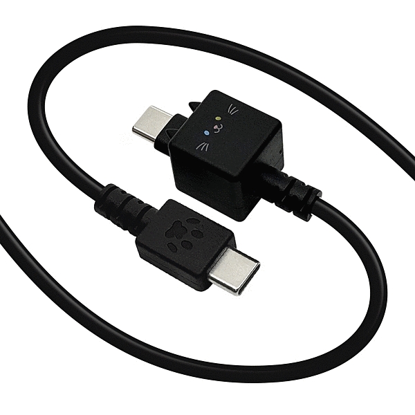 モバにゃー もちもちケーブル Type-C to Type-C 1m ごま