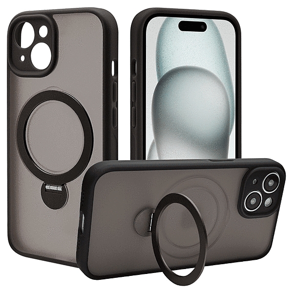 ZEROSAFE Shaft カメラ周囲保護 Magsafe対応 360°回転スタンドケース フロストブラック