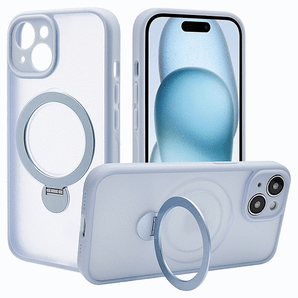 ZEROSAFE Shaft カメラ周囲保護 Magsafe対応 360°回転スタンドケース フロストブルー