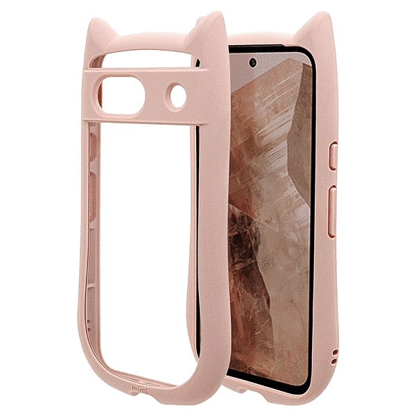 mimi 猫耳ハイブリッドケース TPU/PC MIL規格準拠 スモーキーピンク