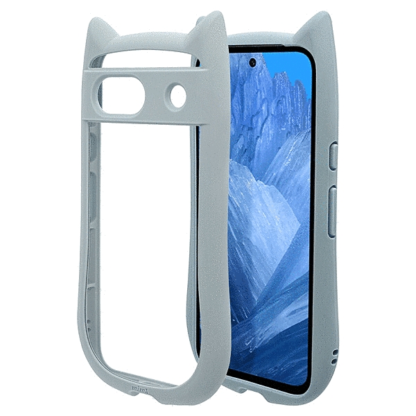 mimi 猫耳ハイブリッドケース TPU/PC MIL規格準拠 スモーキーブルー