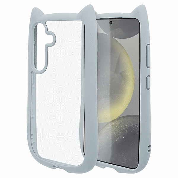 mimi 猫耳ハイブリッドケース TPU/PC MIL規格準拠 スモーキーブルー