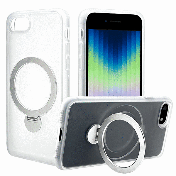 ZEROSAFE Shaft カメラ周囲保護 Magsafe対応 360°回転スタンドケース フロストホワイト