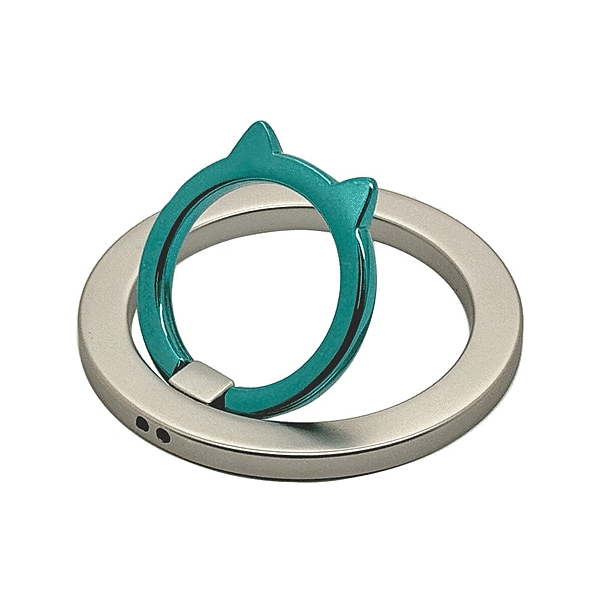 Magsafe用猫型スマホリング NEKO no MAGNET RING 猫小 シルバー/ブルー