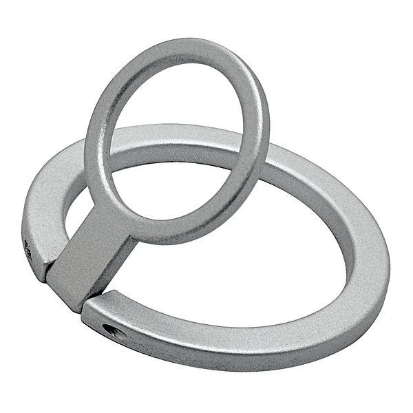 Magsafe対応 スタンド機能付き スマホリング マットシルバー