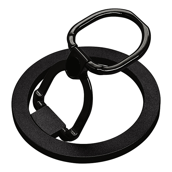 Magsafe対応 スタンド機能付き 二段階可動スマホリング ブラック