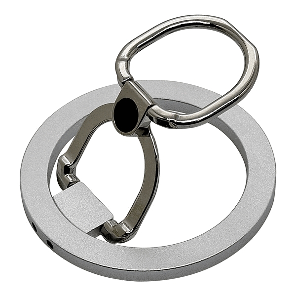 Magsafe対応 スタンド機能付き 二段階可動スマホリング シルバー