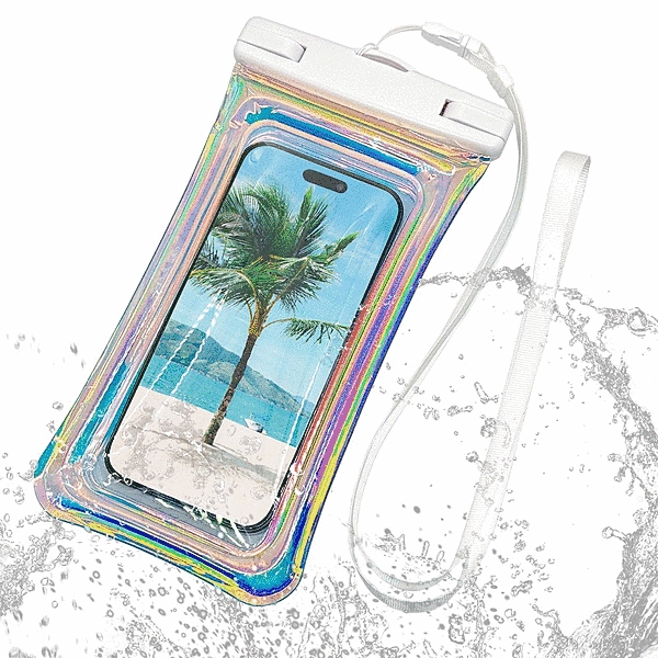 スマートフォン用 防水ケース IP68 オーロラカラー WH