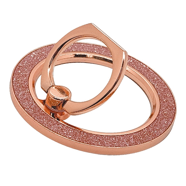 Magsafe対応 スタンド機能付きスマホリング キラキラピンクゴールド