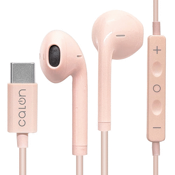 calon Type Cステレオイヤホンマイク SW,vol付 デジタル スモーキーピンク
