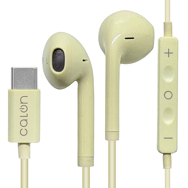 calon Type Cステレオイヤホンマイク SW,vol付 デジタル ライトイエロー