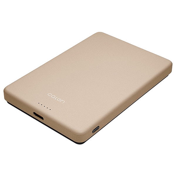 calon 5000mAh 薄型マグネット付ワイヤレスモバイルバッテリー WC15W C5V2A出力 トープ