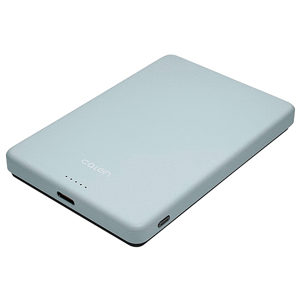 calon 5000mAh 薄型マグネット付ワイヤレスモバイルバッテリー WC15W C5V2A出力 スモーキーブルー