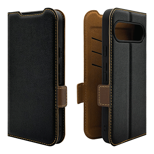 薄型手帳サイドマグネットケース 衝撃吸収 ブラック/ブラウン