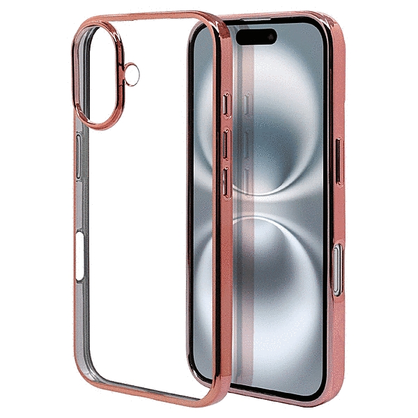 TPUメタルフレームケース ピンクゴールド