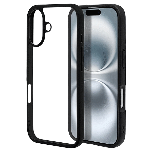 RHINOX ハイブリッドケース TPU/アクリル 5H 衝撃吸収 MIL規格準拠 ブラック/クリア