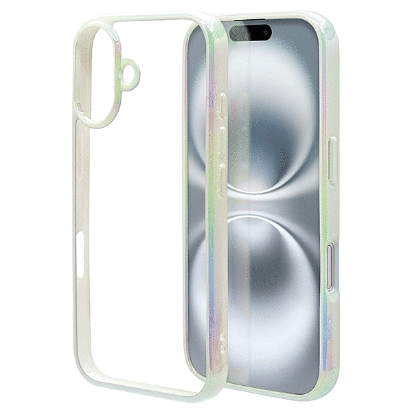 aurora ハイブリッドケース TPU/PC オーロラフレーム ホワイト/クリア