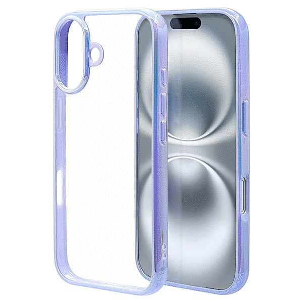 aurora ハイブリッドケース TPU/PC オーロラフレーム パープル/クリア