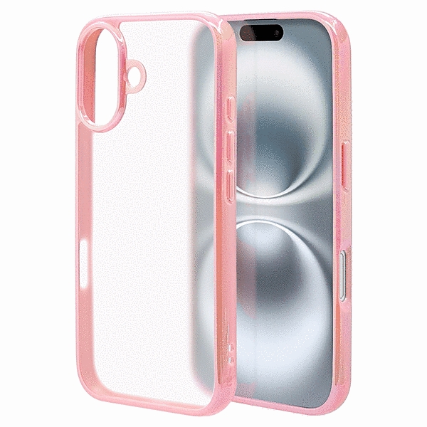 aurora ハイブリッドケース TPU/PC オーロラフレーム ピンク/フロストホワイト