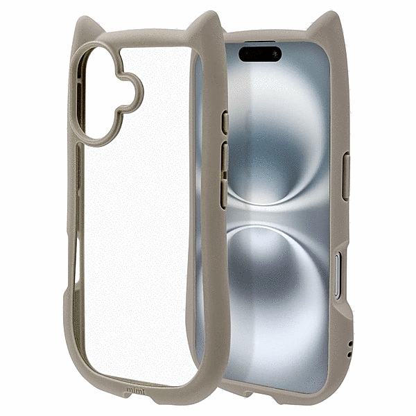 mimi 猫耳ハイブリッドケース TPU/PC MIL規格準拠 トープ