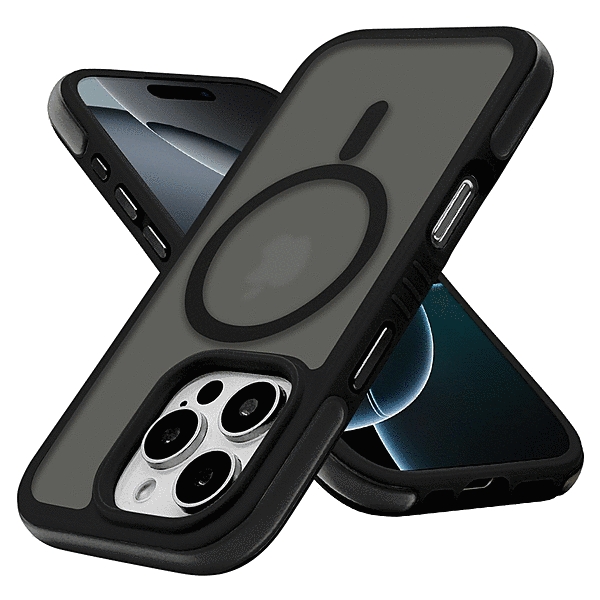 Air-C ハイブリッドケース TPU/PC 衝撃吸収 エアクッション付き MIL規格準拠 Magsafe対応 ブラック