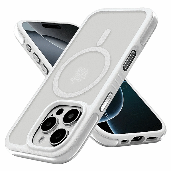 Air-C ハイブリッドケース TPU/PC 衝撃吸収 エアクッション付き MIL規格準拠 Magsafe対応 ホワイト