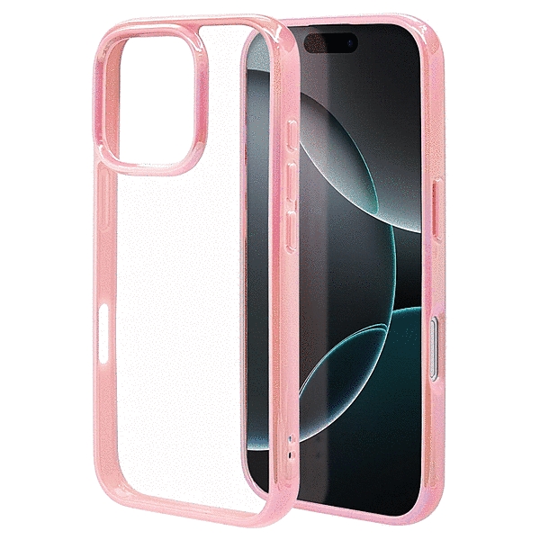 aurora ハイブリッドケース TPU/PC オーロラフレーム ピンク/クリア