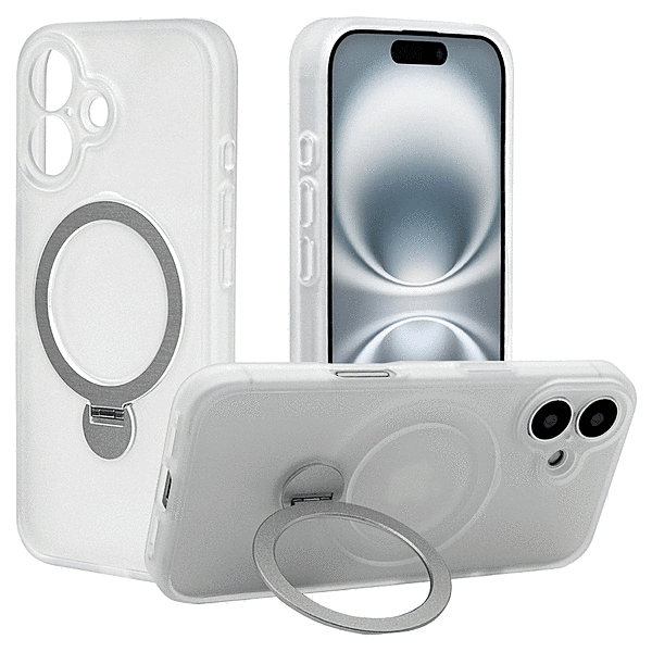 ZEROSAFE Shaft カメラ周囲保護 Magsafe対応 360°回転スタンドケース フロストホワイト