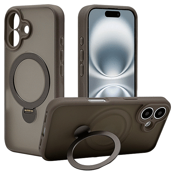 ZEROSAFE Shaft カメラ周囲保護 Magsafe対応 360°回転スタンドケース フロストナチュラル