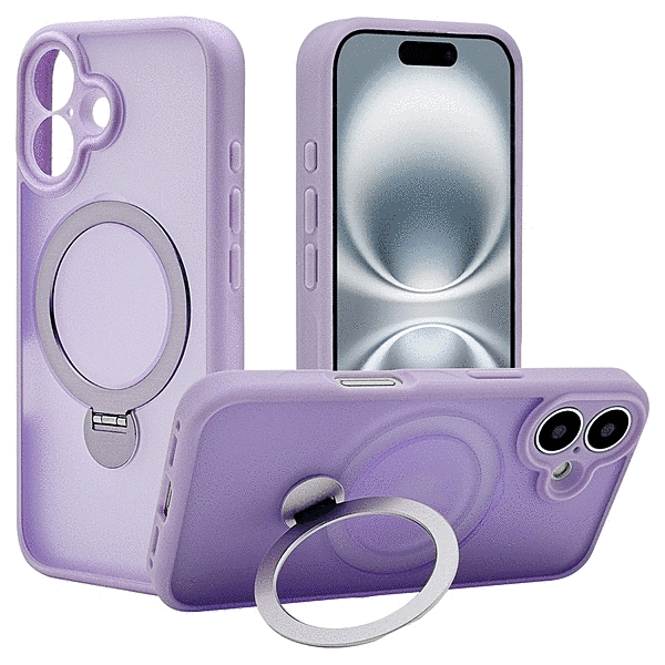 ZEROSAFE Shaft カメラ周囲保護 Magsafe対応 360°回転スタンドケース フロストパープル