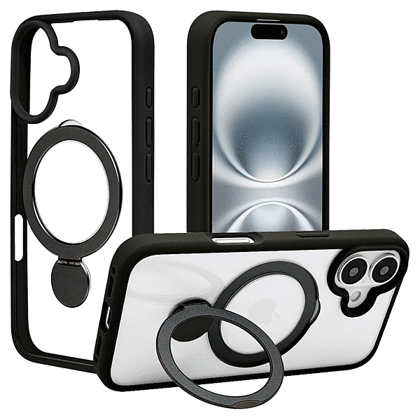 ZEROSAFE Shaft Magsafe対応 360°回転スタンドケース ブラック