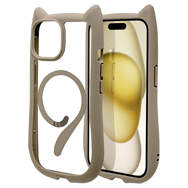 mimi 猫耳ハイブリッドケース TPU/PC ワイヤレス充電対応 MIL規格準拠 トープ